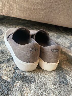 UGG Taupe Suede Slip-On Sneakers